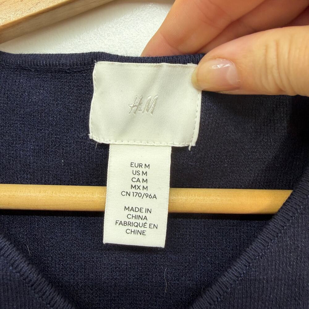 H&M Blue Knit Tank Top Medium - Picture 3 of 4